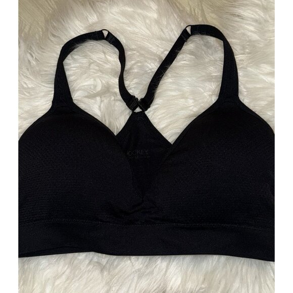 Jockey Racerback Bra Bralette Seamless Lined Wire Free Womens M Medium Black - Picture 3 of 5